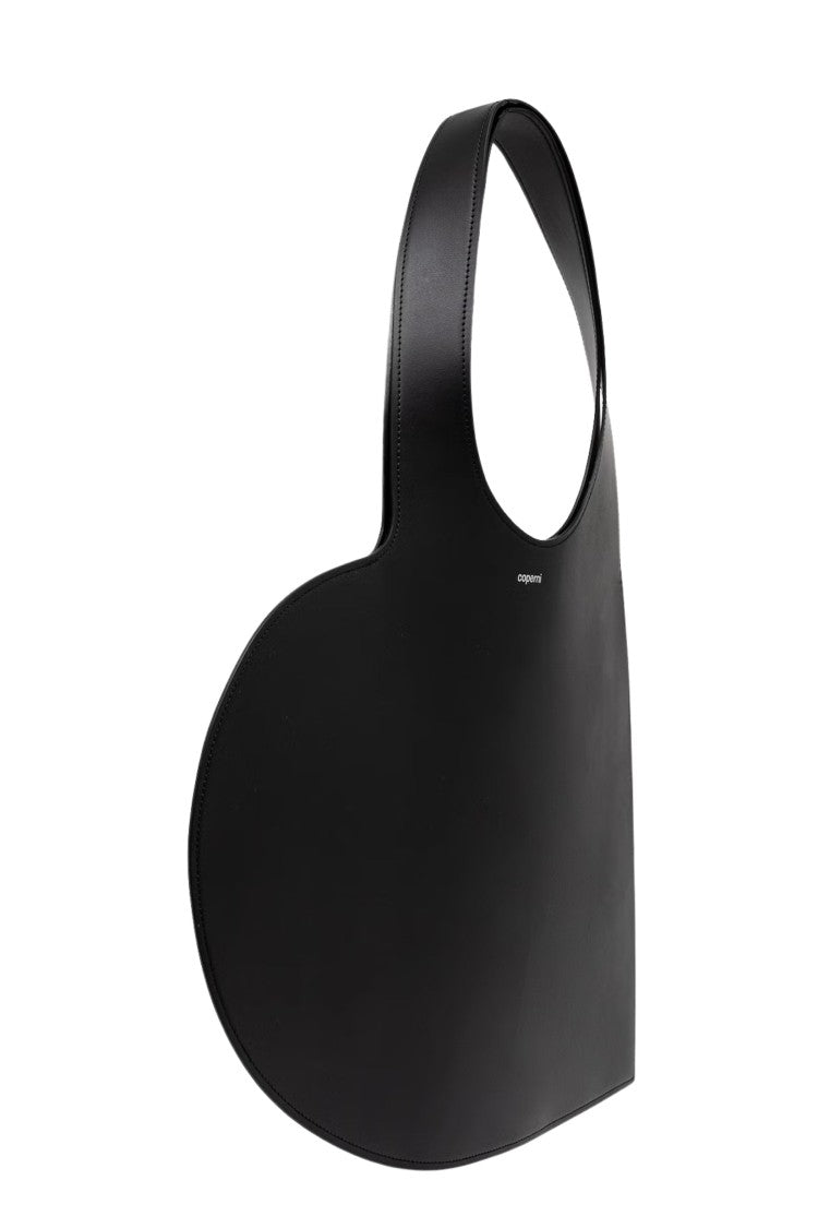 Coperni Black Heart Tote Double Handle Engraved Logo Suede Tote Bag