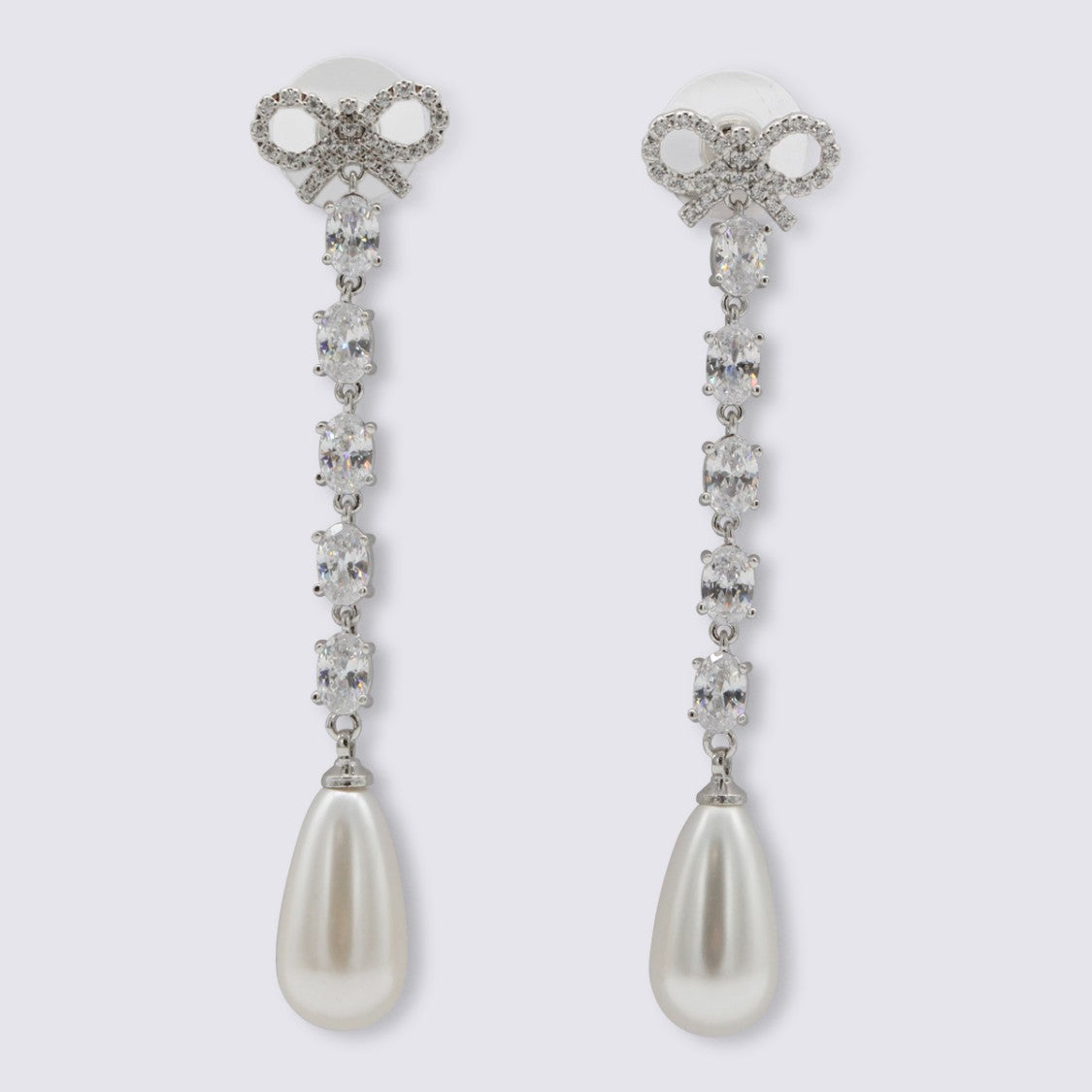 Self-Portrait Silver And Pearl Metal Earrings