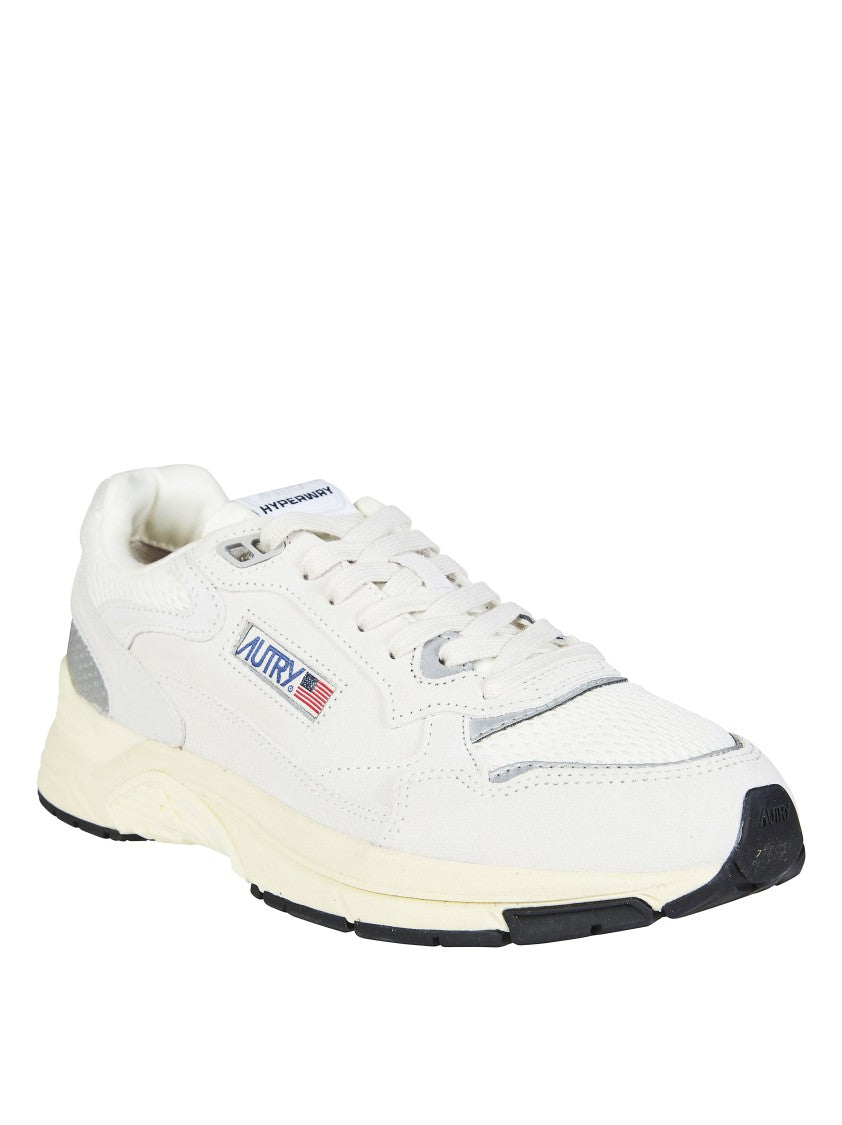 Autry White Upper Silver Accents Sneakers