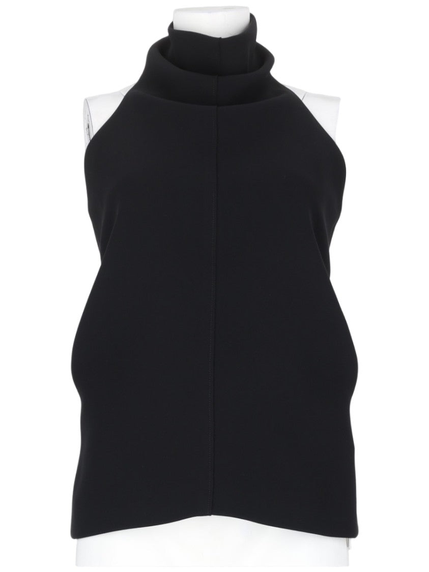 Khaite Rone Structured High Neck Buckle Polyester Tank Top