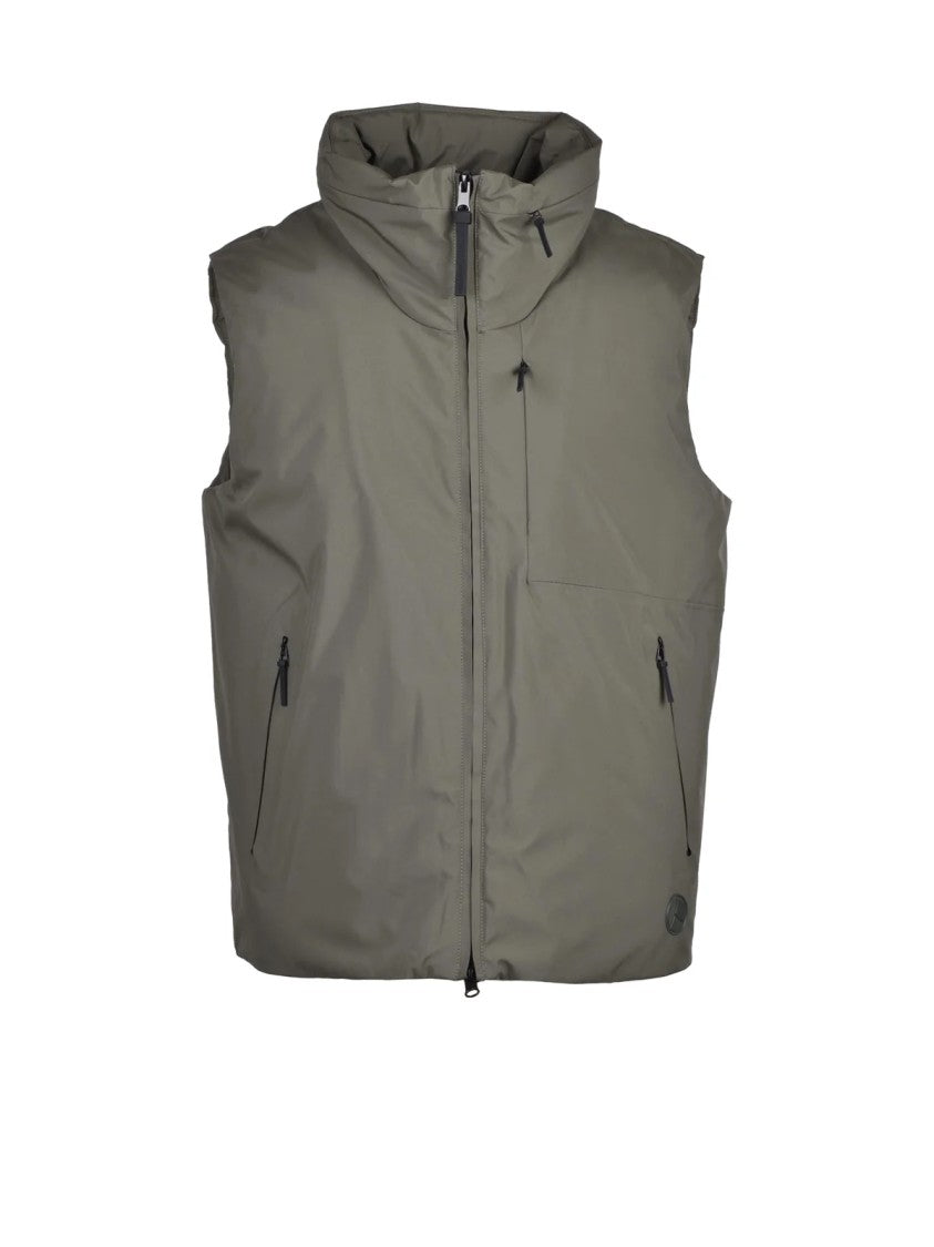 People Of Shibuya Quilted High-Collar Vest With Zippered Pockets