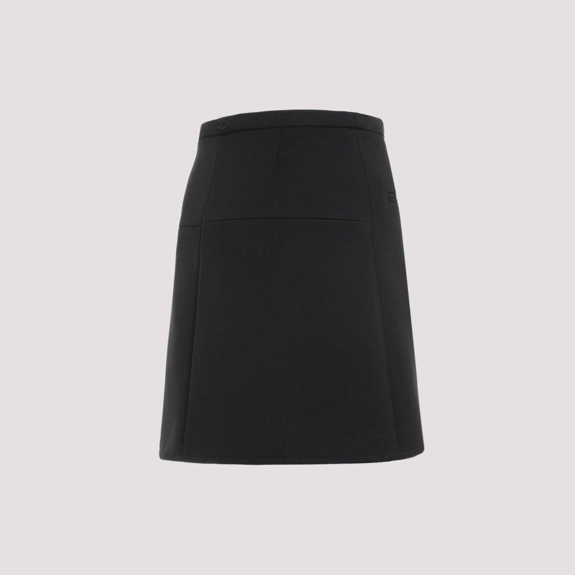 Courrèges Ellipse Black Twill Mini Skirt