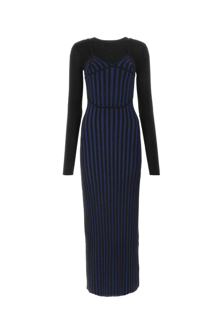 Dion Lee Two-Tone Wool Blend Long Dress