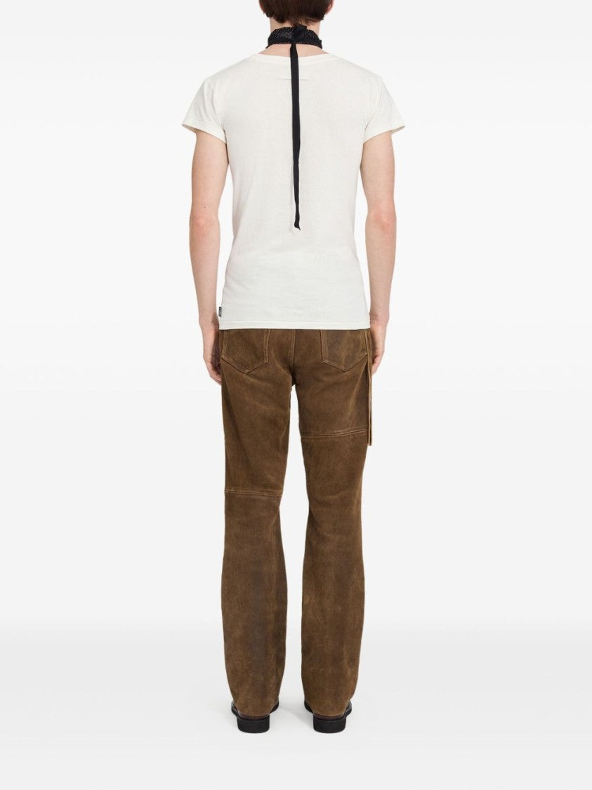 Mm6 By Maison Margiela Star Applique Off-White Cotton T-Shirt