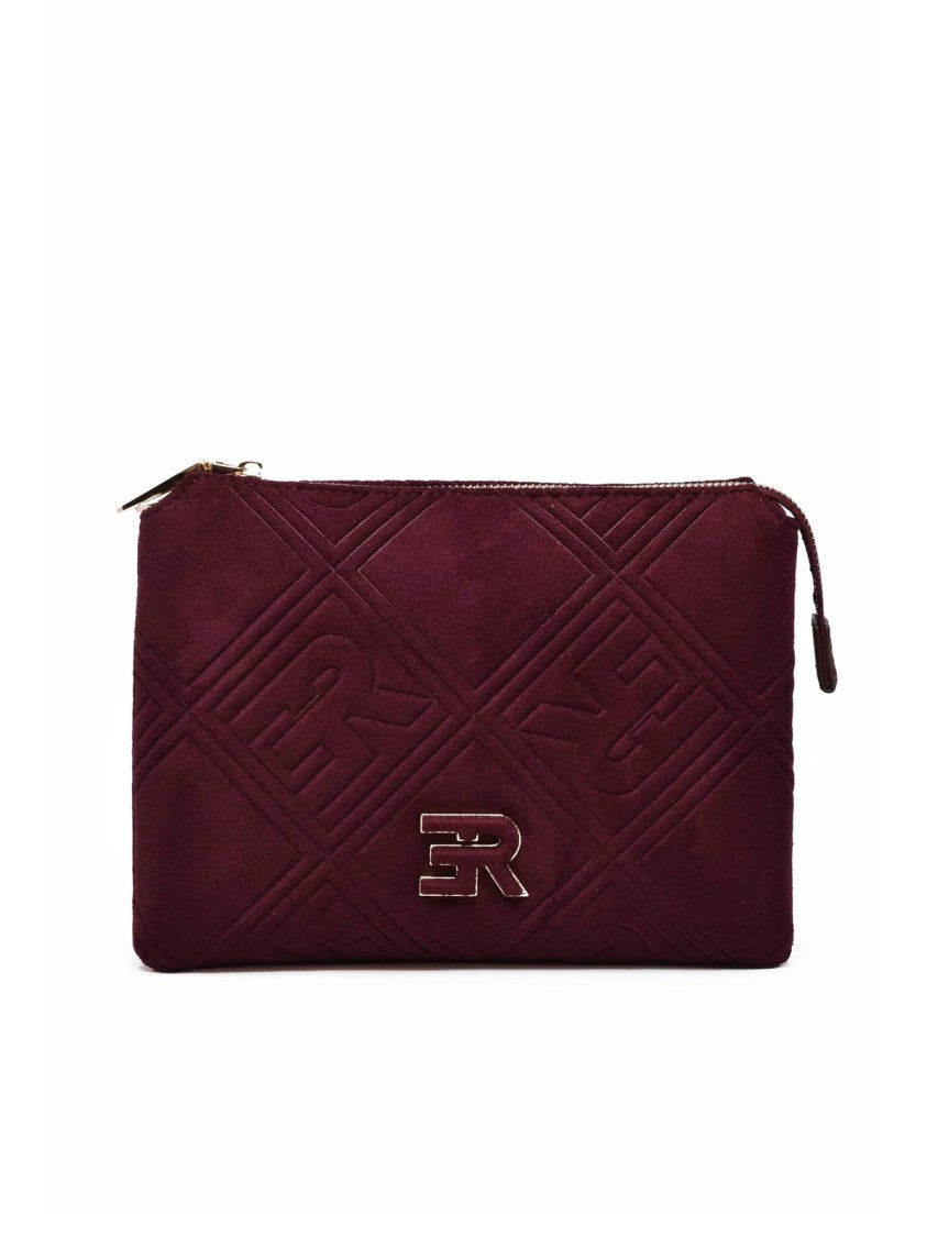 Ermanno Firenze Valentina Suede Effect Shoulder Bag With Compartmented Interior