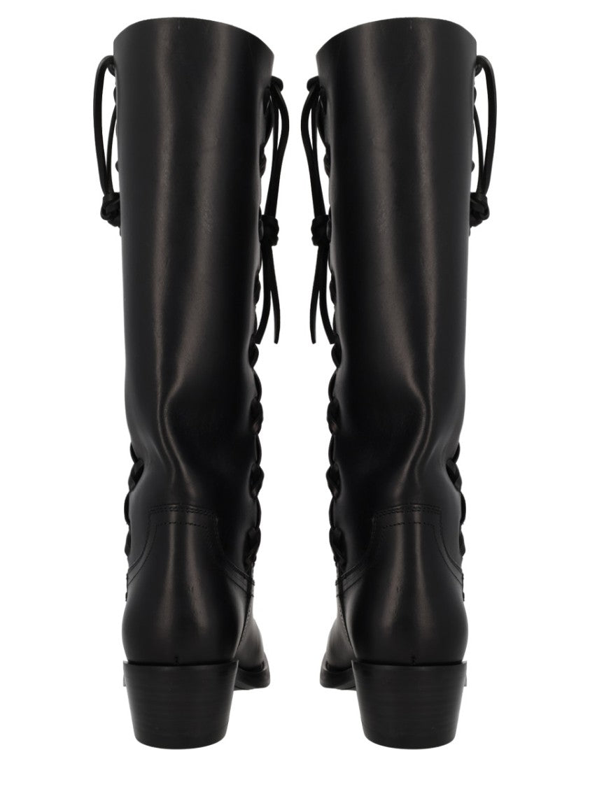 Paris Texas Neutrals Roxanne Outer Lace-Up Leather Boots