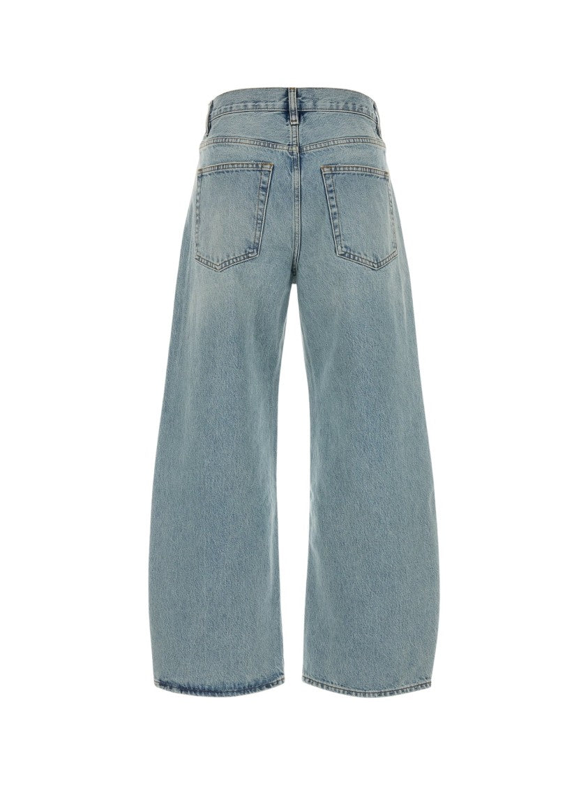 Frame Washed Black Denim Bow Jeans