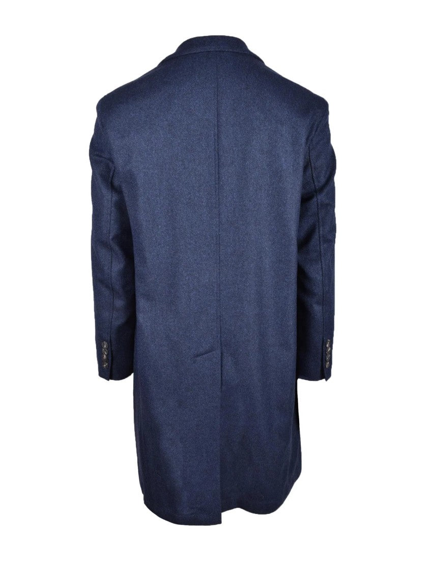 Giampaolo Blue Virgin Wool Coat