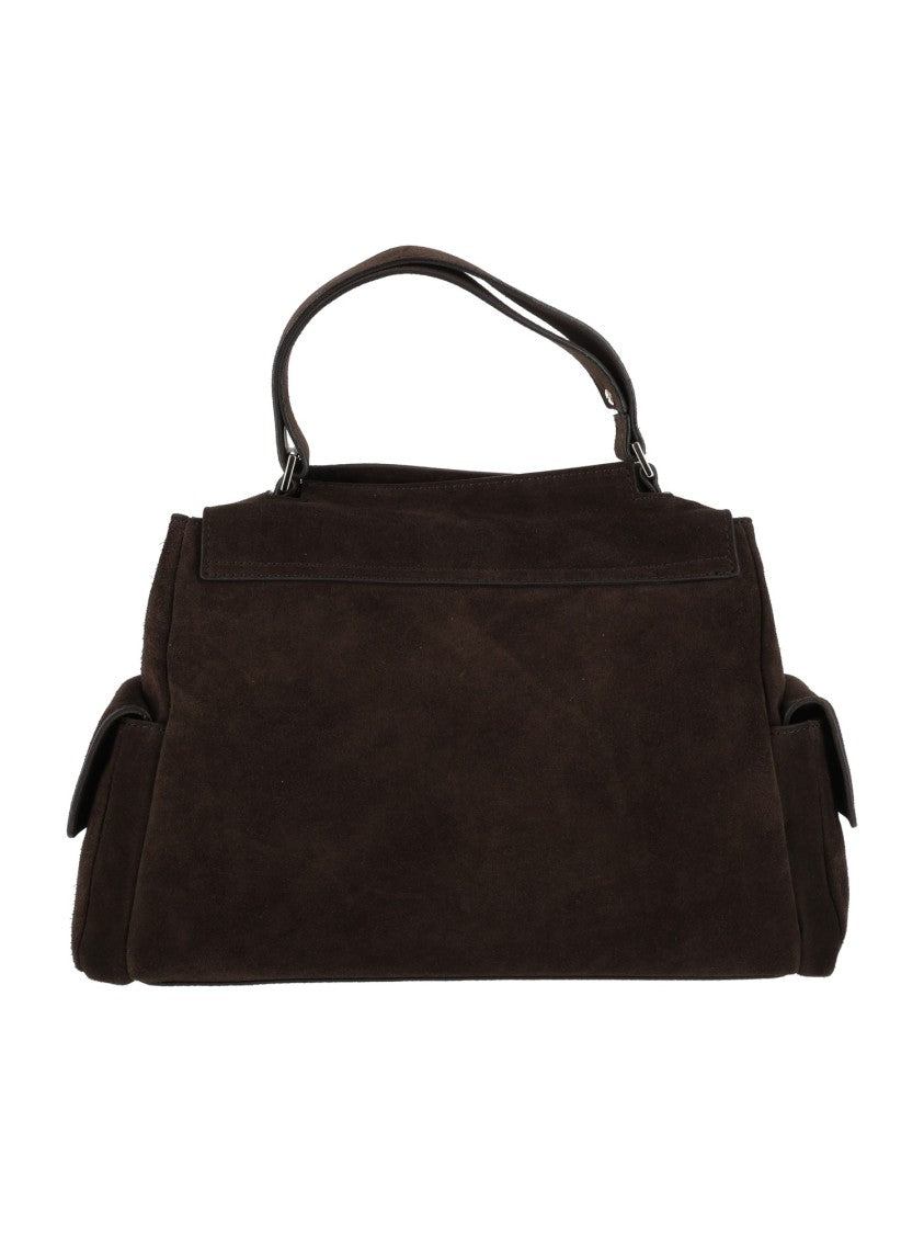 Claudio Orciani Sveva Cargo M Peach + Gold Suede Shoulder Bag