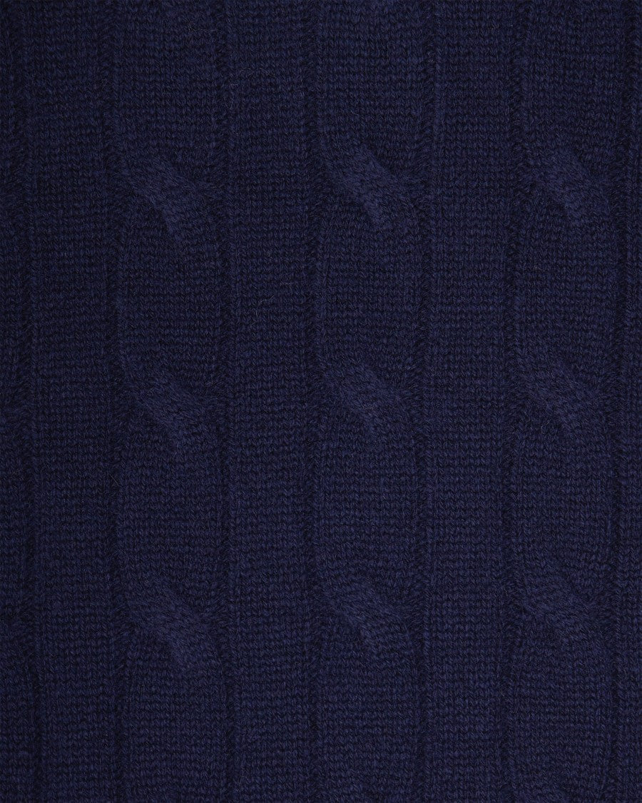 Mc2 Saint Barth Cable Knit Merino Wool Crew Neck Sweater