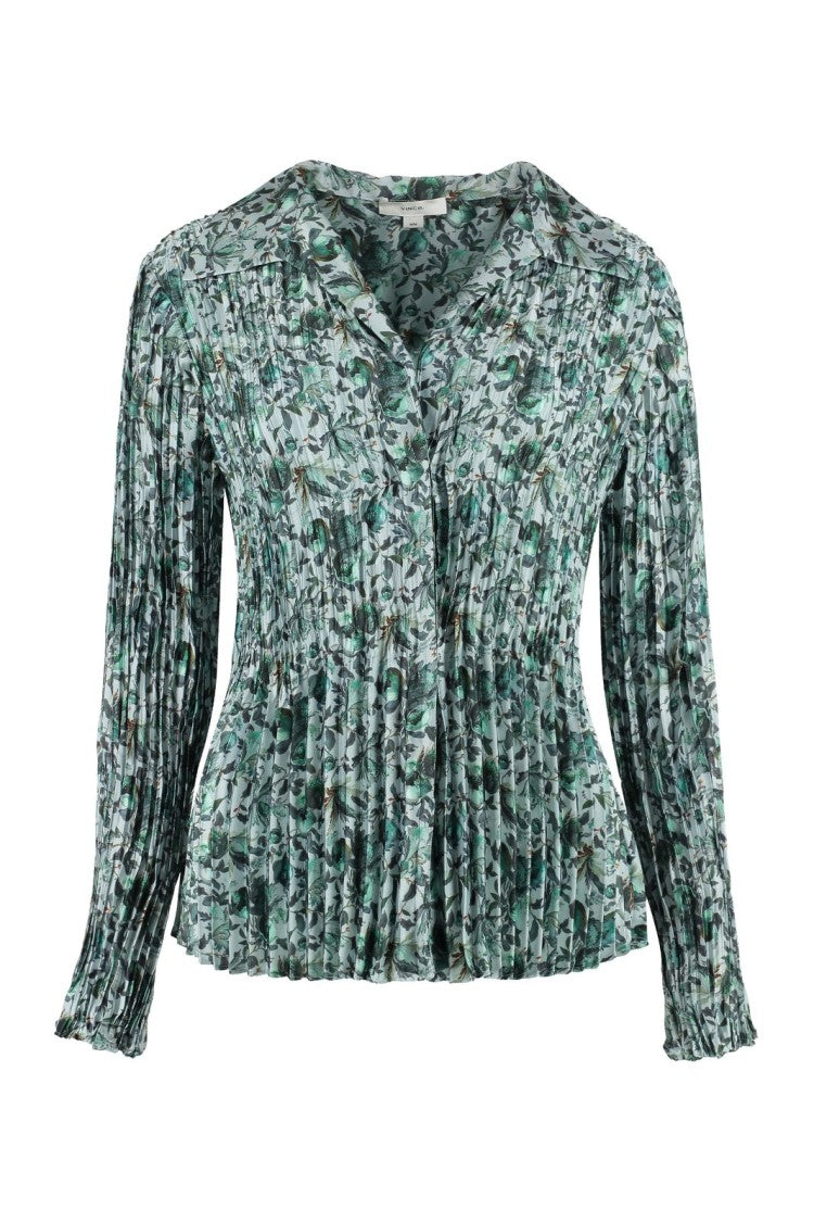 Vince Berry Blooms Pleated Blouse