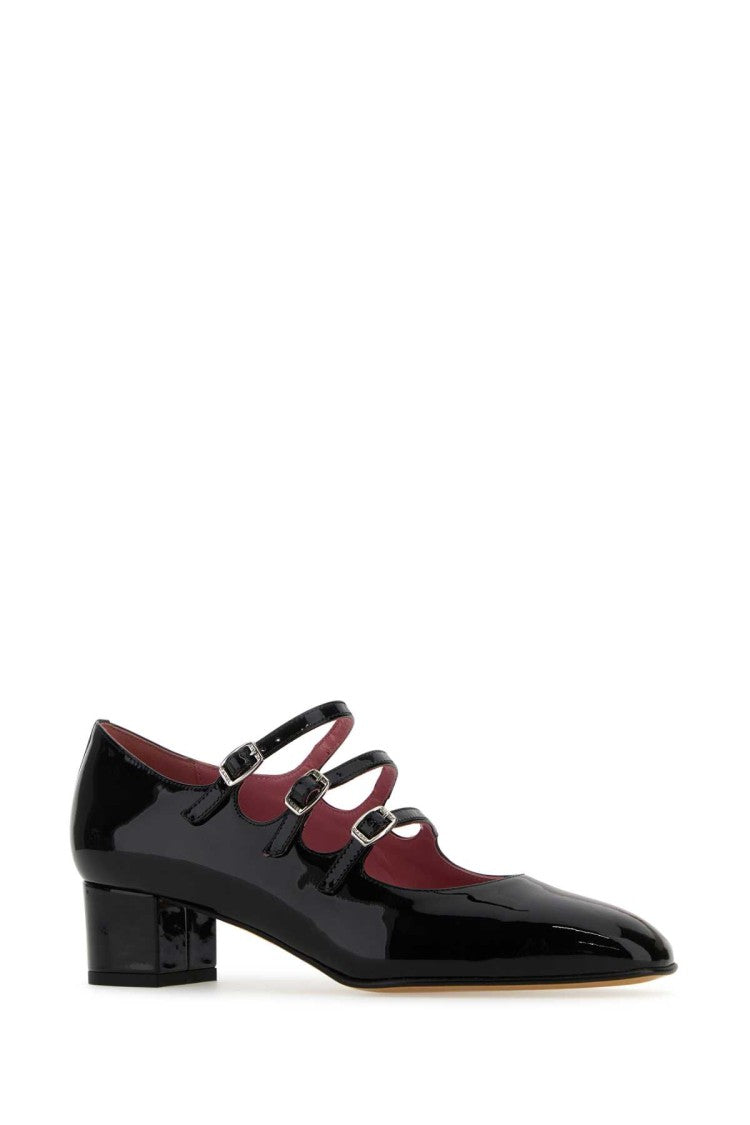 Carel Paris Black Leather Kina Pumps