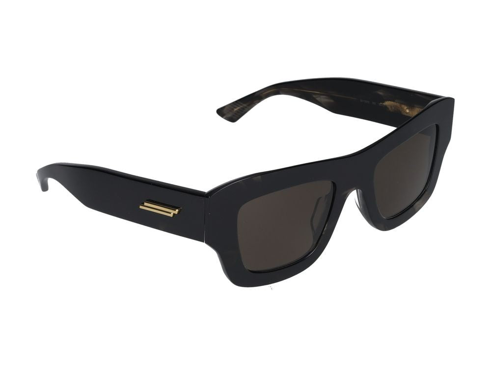 Bottega Veneta Black Gold Accents Oversized Square Frame Sunglasses