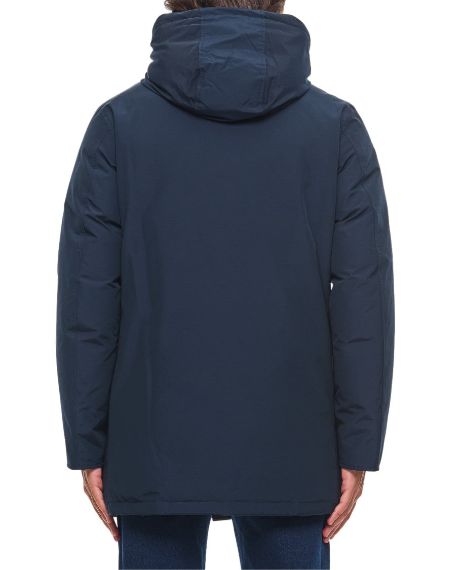 Woolrich Blue Artic Hooded Multi-Pocket Parka