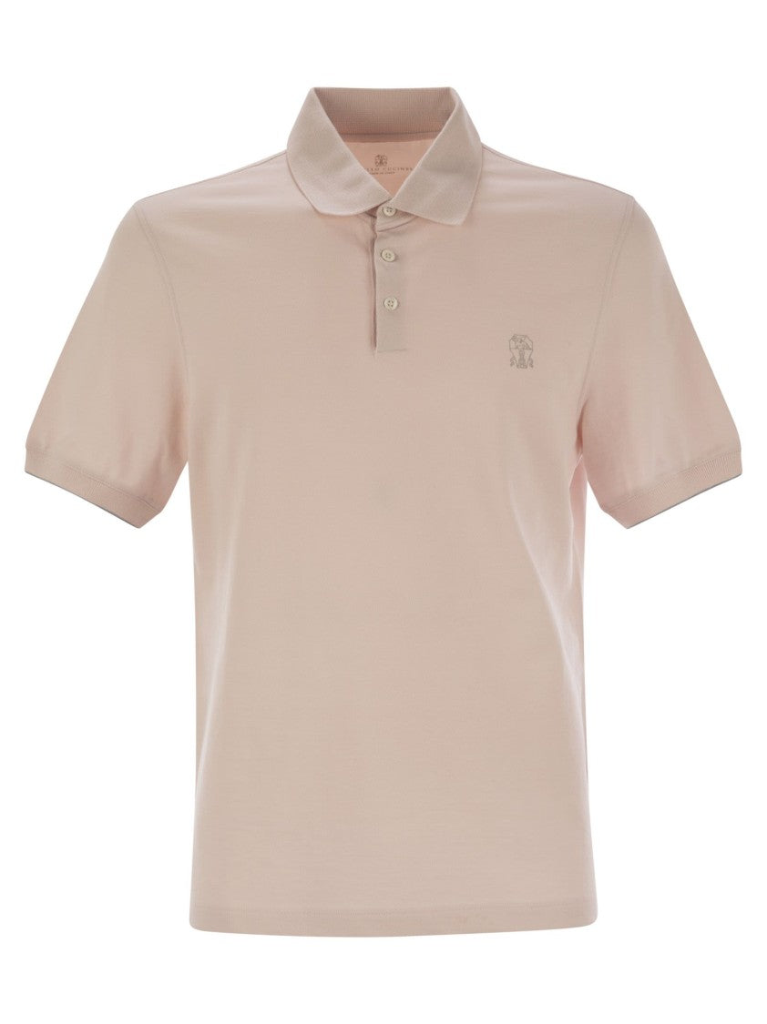 Brunello Cucinelli Cotton Polo Shirt With Printed Logo