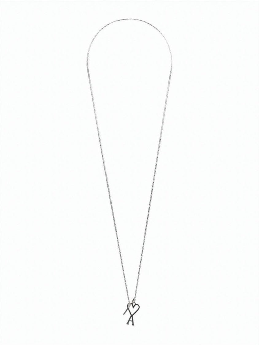 Ami Paris Delicate Silver Necklace With Heart