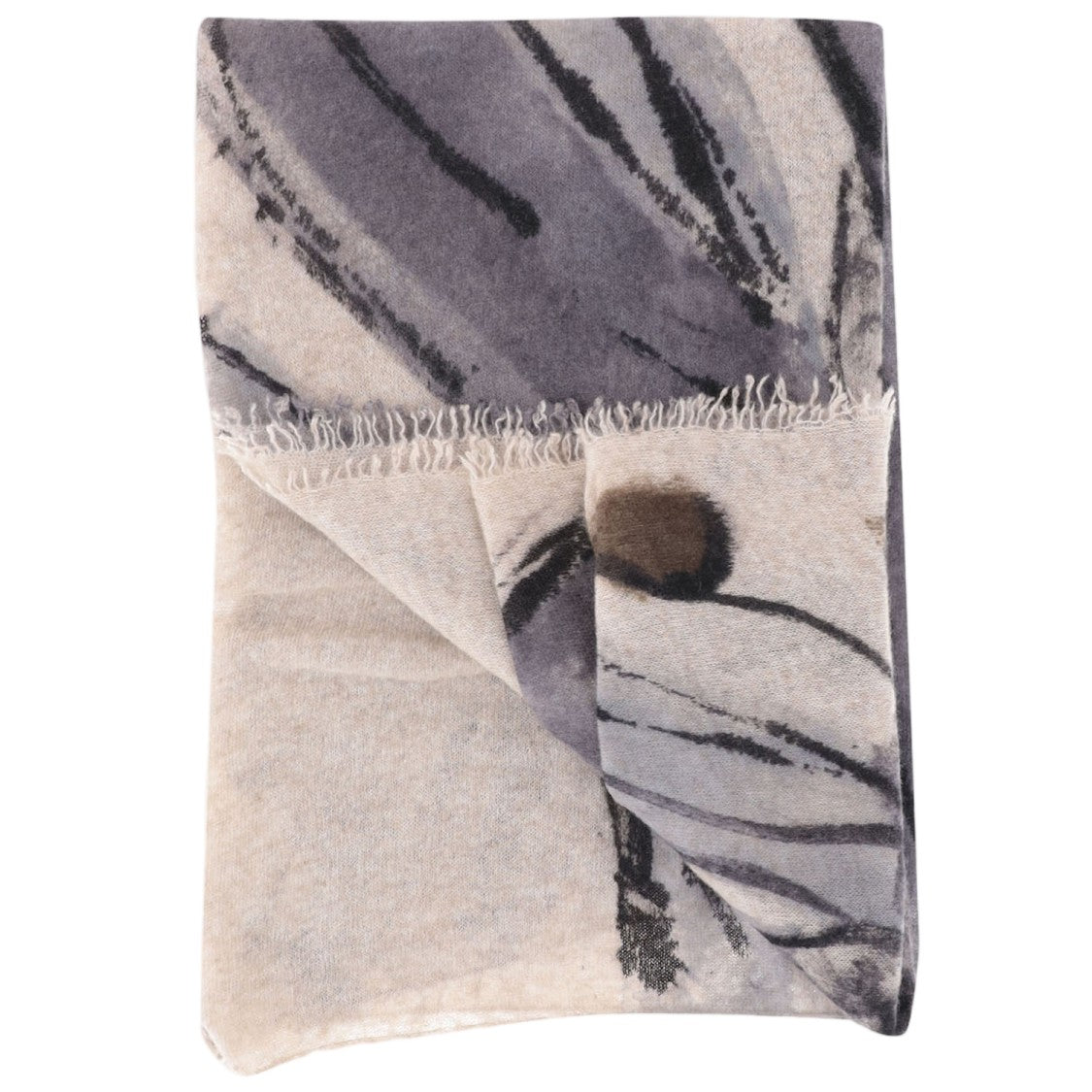 Faliero Sarti Rectangular Cashmere Scarf With Fringed Edges And Birch Pattern