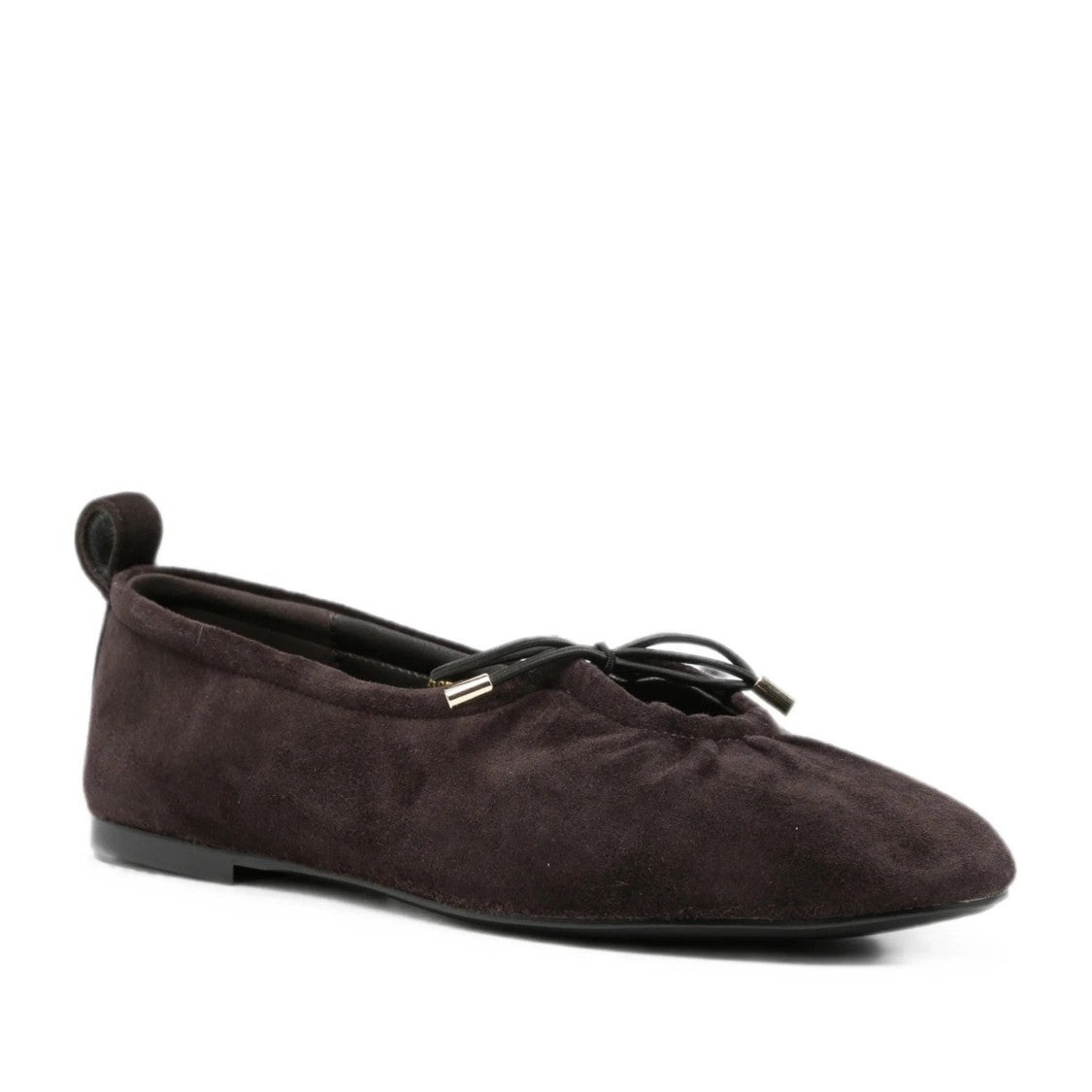 Adrianna Feretti Brown Bow Detail Low-Profile Suede Flats