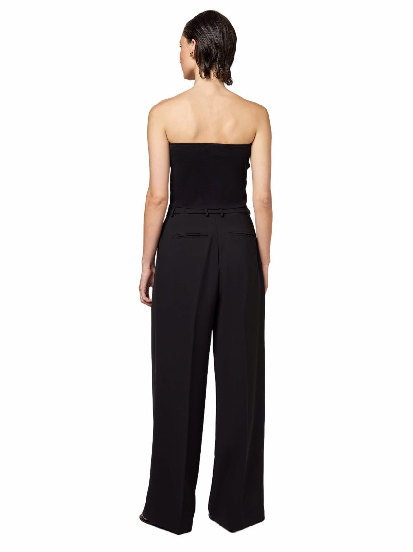 Alpha Studio High-Waisted Pleated Cadì Wide-Leg Pants