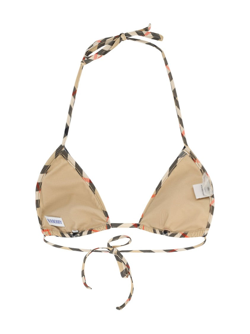 Burberry "Check" Costume Top In Beige Stretch Fabric