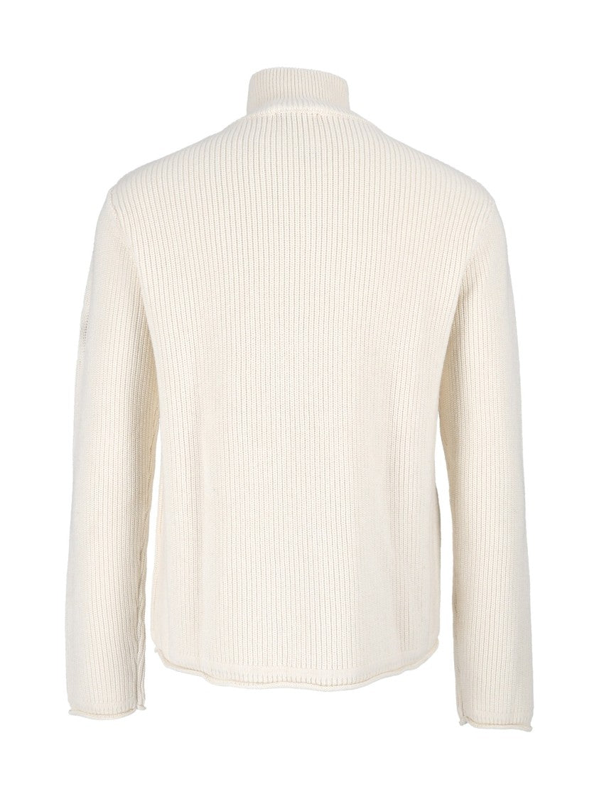 Murphy & Nye Whisper White Fender High-Neck Half-Zip Sweater