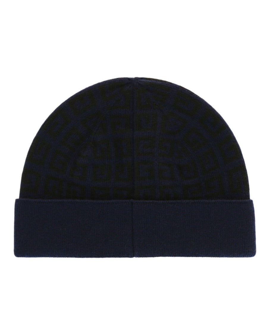 Givenchy Knit Double Face Beanie With Logo Graphic Pattern