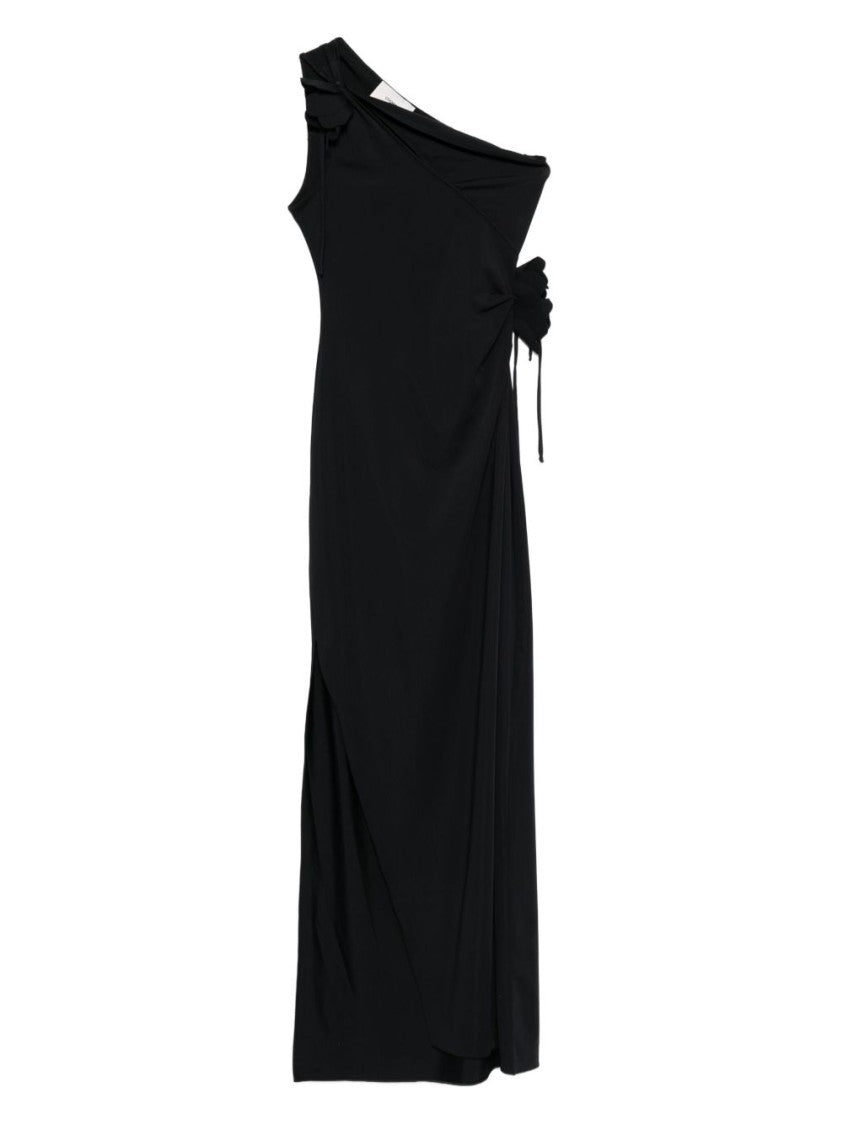 Coperni Asymmetric Black Stretch Jersey Gown