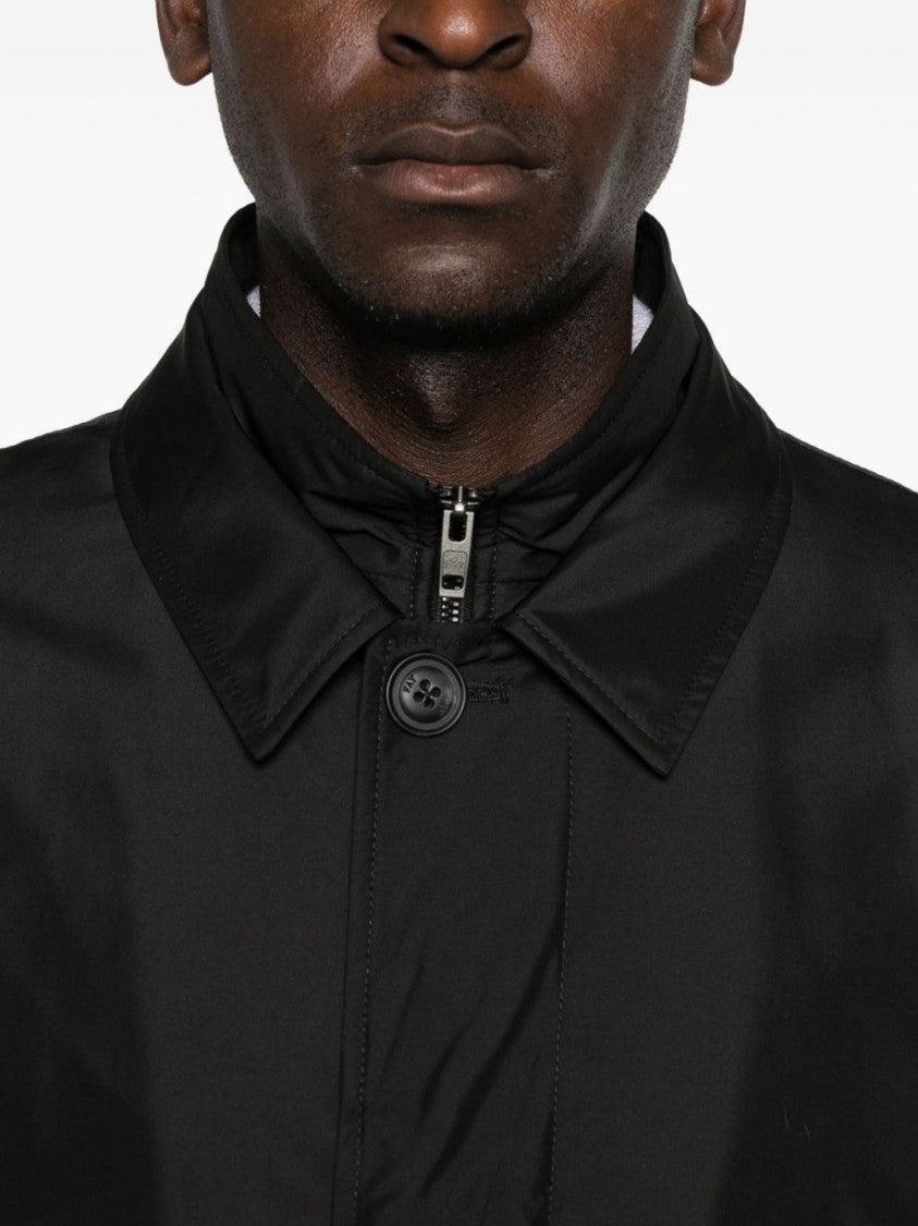 Fay Modern Black Coat With Concealed Zipper