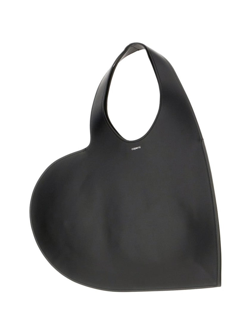 Coperni Black Minimalist Heart Shape Top Bag