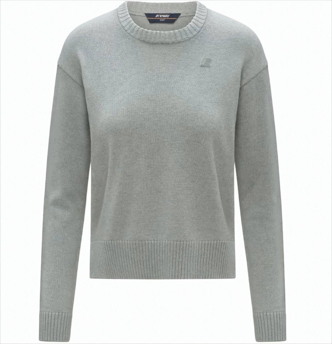 K-Way Cotton Cashmere Sweater With Ribbed Knit Detailing