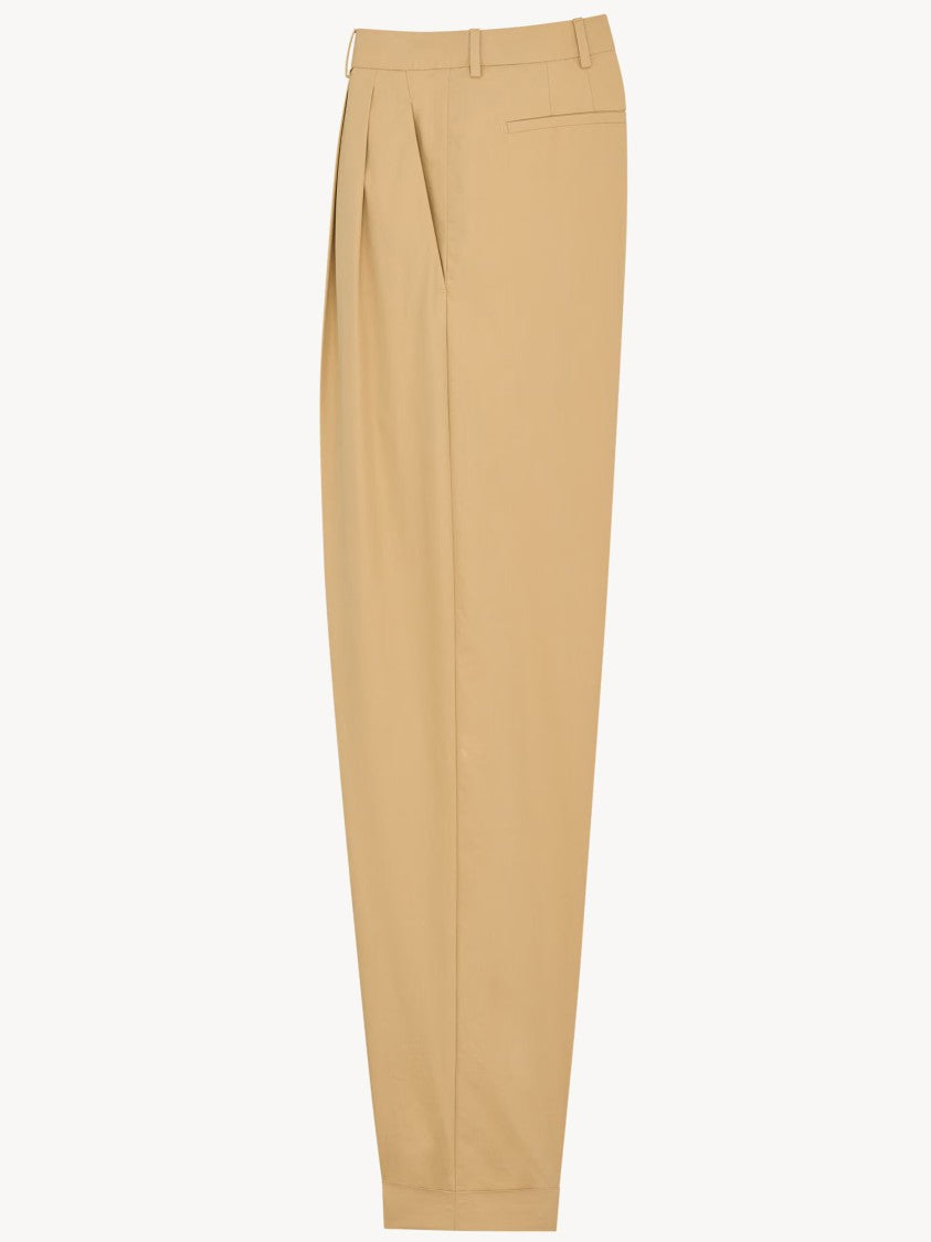 Saint Laurent Neutral Pantaloni Slim-Fit Tailored Trousers