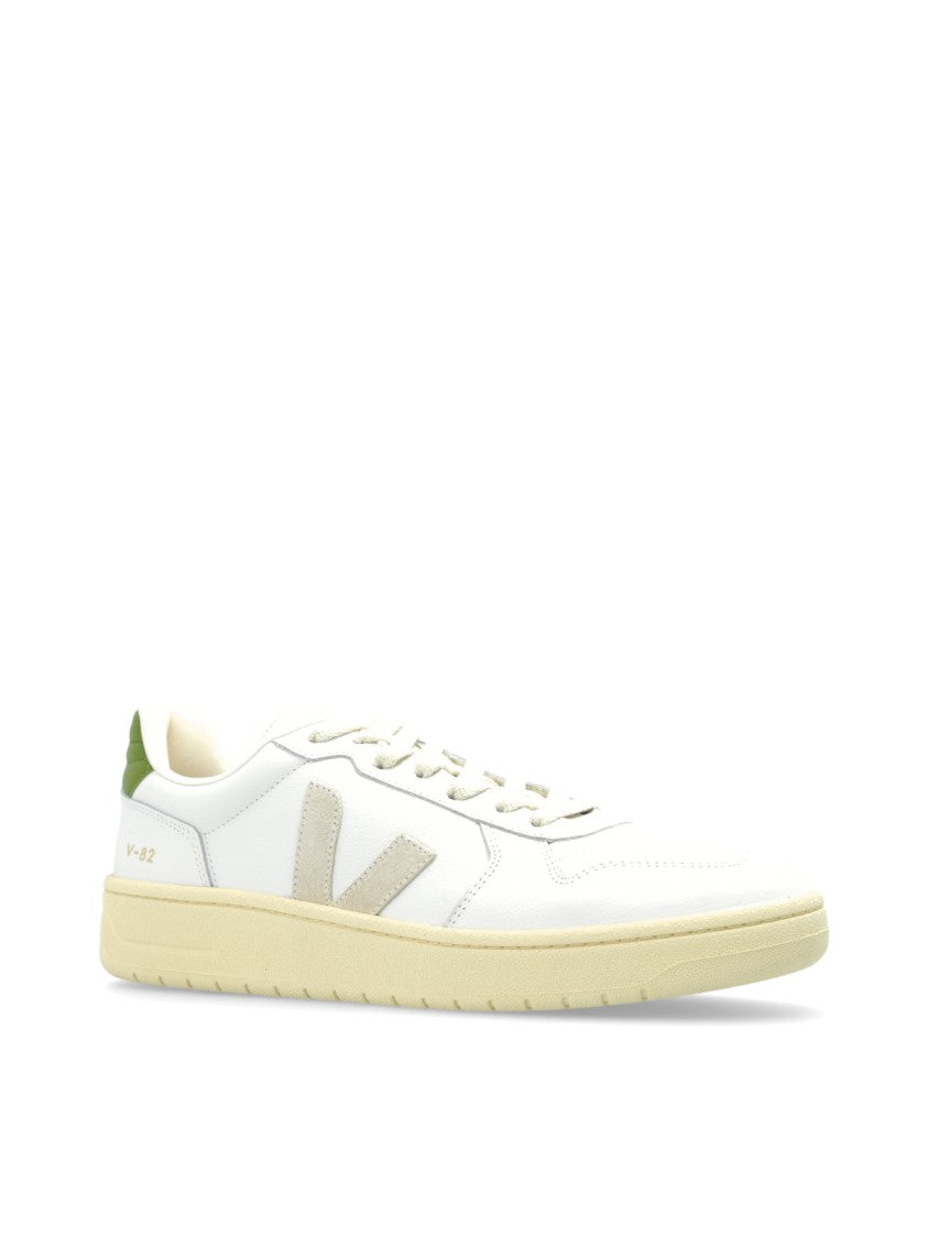 Veja White V-82 Ii Grained Leather Sneakers