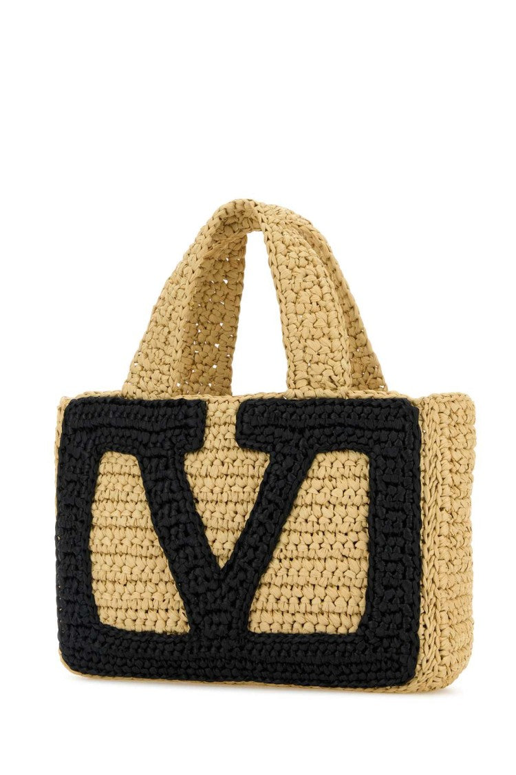 Valentino Garavani Raffia Small Viva Superstar Shopping Bag