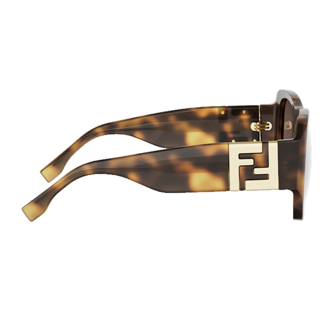 Fendi Havana Forever Fendi Bold Rectangular Acetate Sunglasses