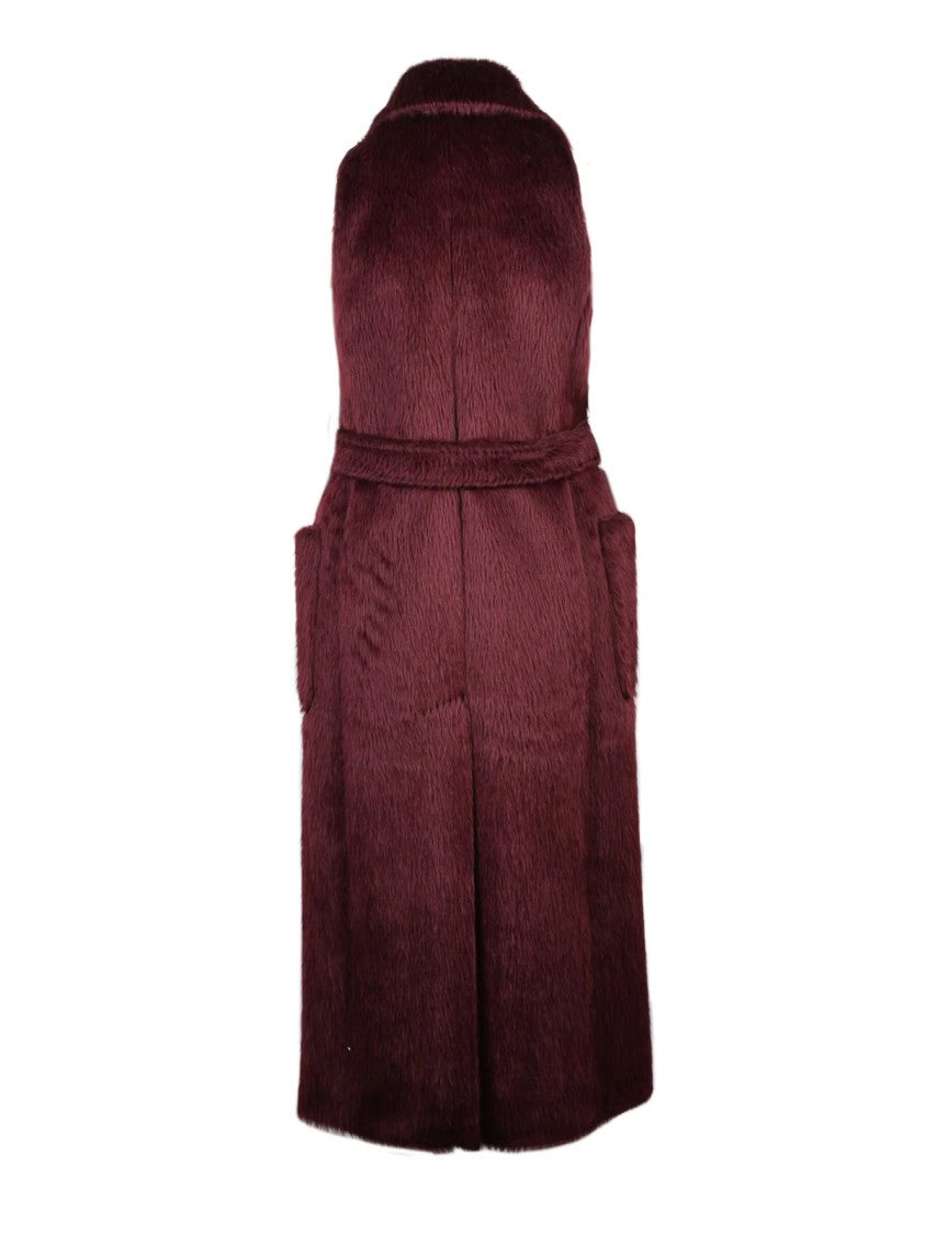 Max Mara Red Alpaca-Blend Belted Vest