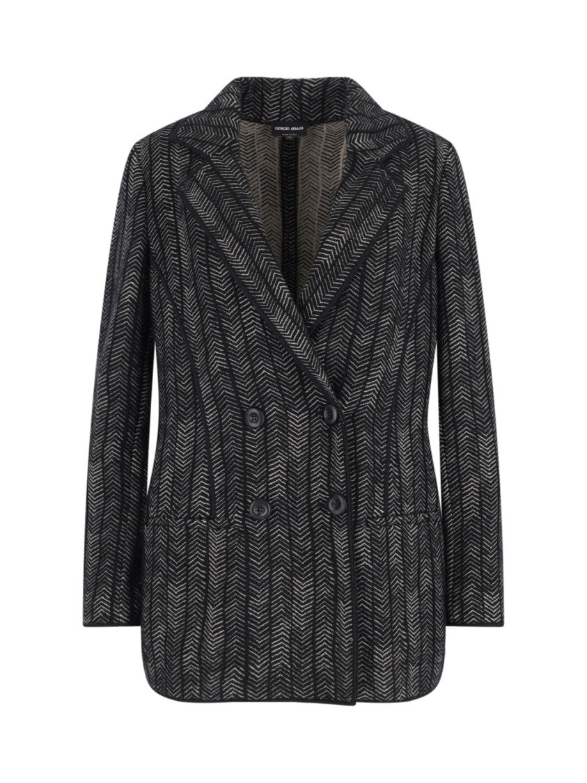 Giorgio Armani Double-Breasted Cashmere And Viscose Blazer