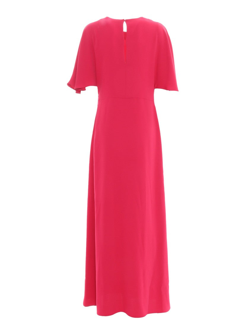 P.A.R.O.S.H. Maxi Dress With Flutter Sleeves And Keyhole Back