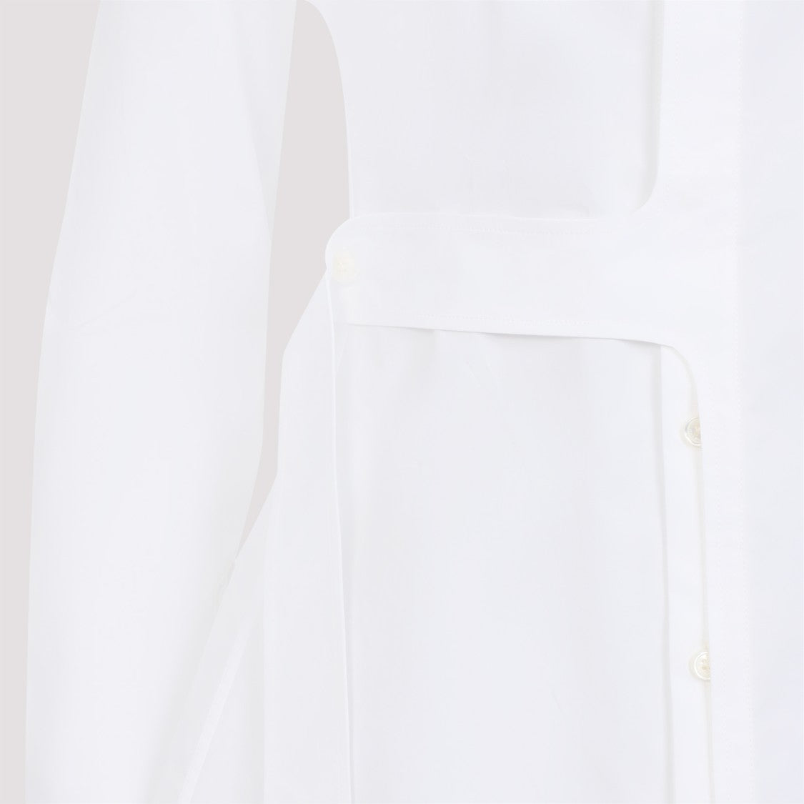 Jean Paul Gaultier Strap Detail White Cotton Shirt