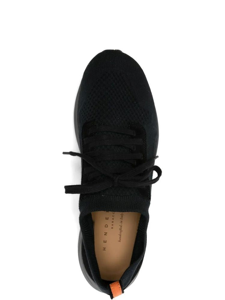 Henderson Black Low-Profile Knitted Trainers