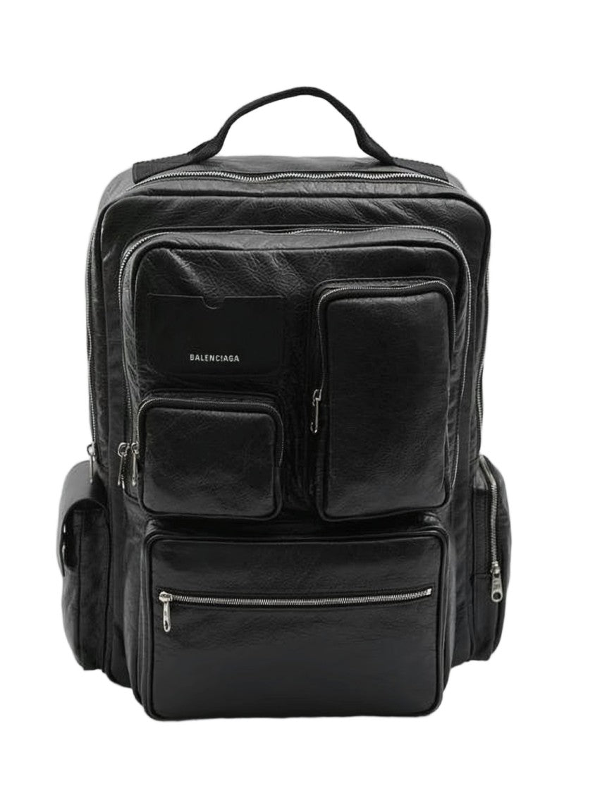 Balenciaga Smooth Lambskin Leather Backpack With Minimalist Design
