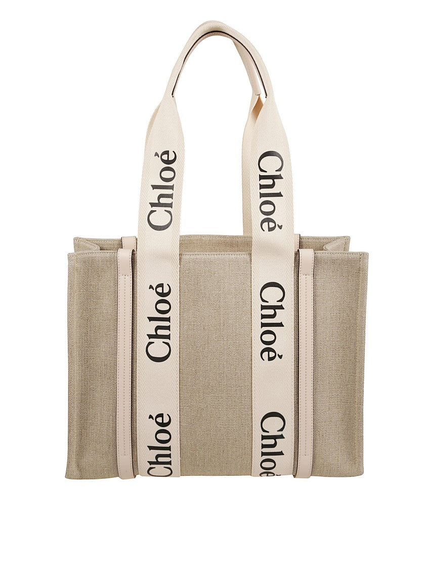 Chloé Medium Linen Canvas Tote Bag