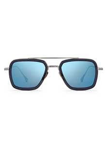 Dita Bold Geometric Frame Sunglasses With Metallic Finish