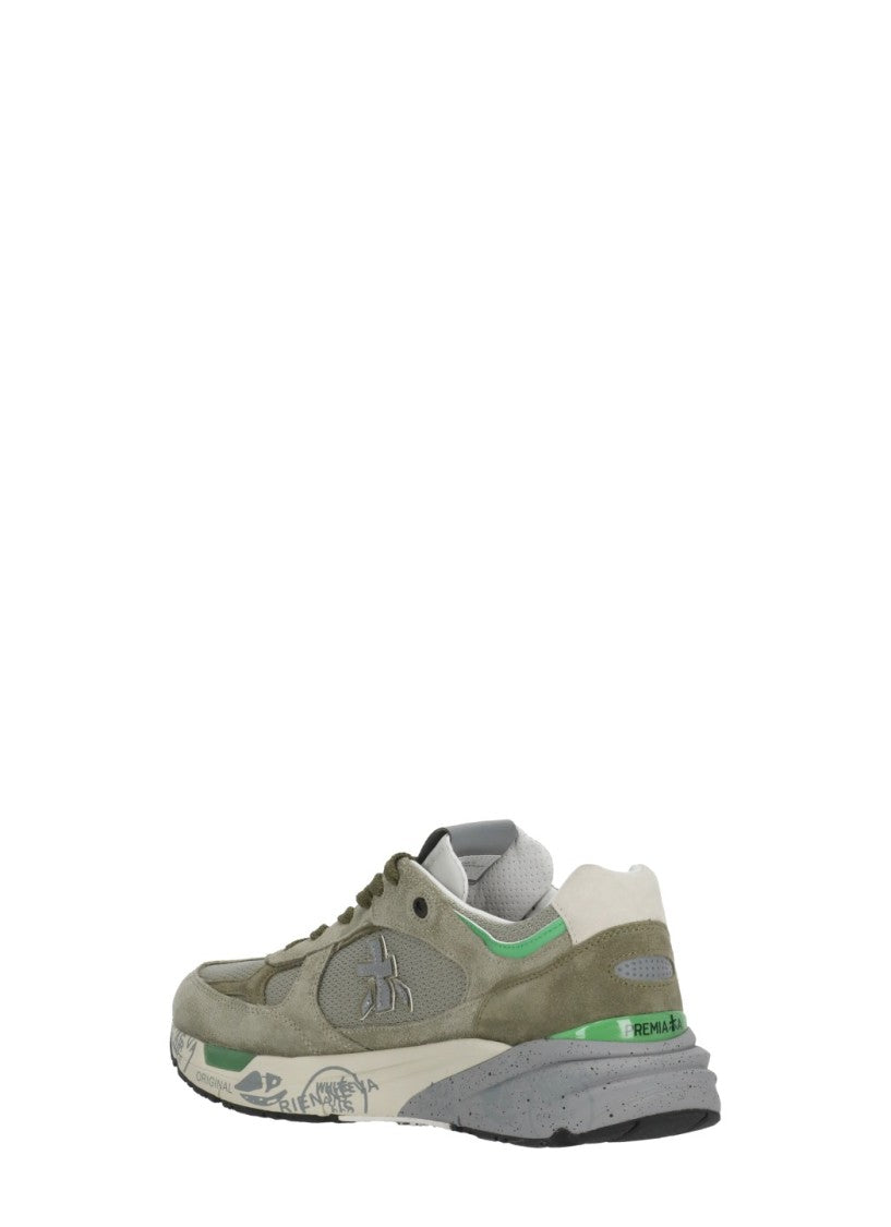Premiata Green Mase25 Suede Inserts Sneakers
