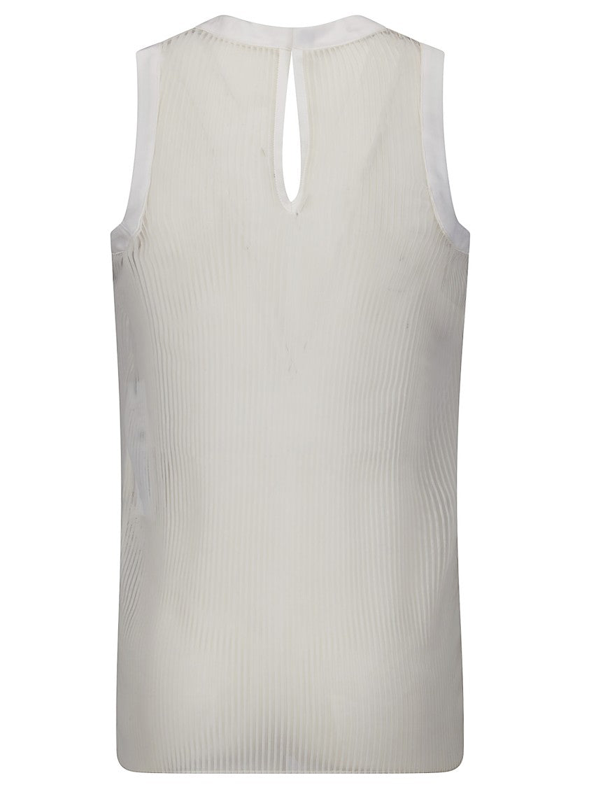 Sacai Lightweight Chiffon Tank With Semi-Sheer Texture And Relaxed Fit