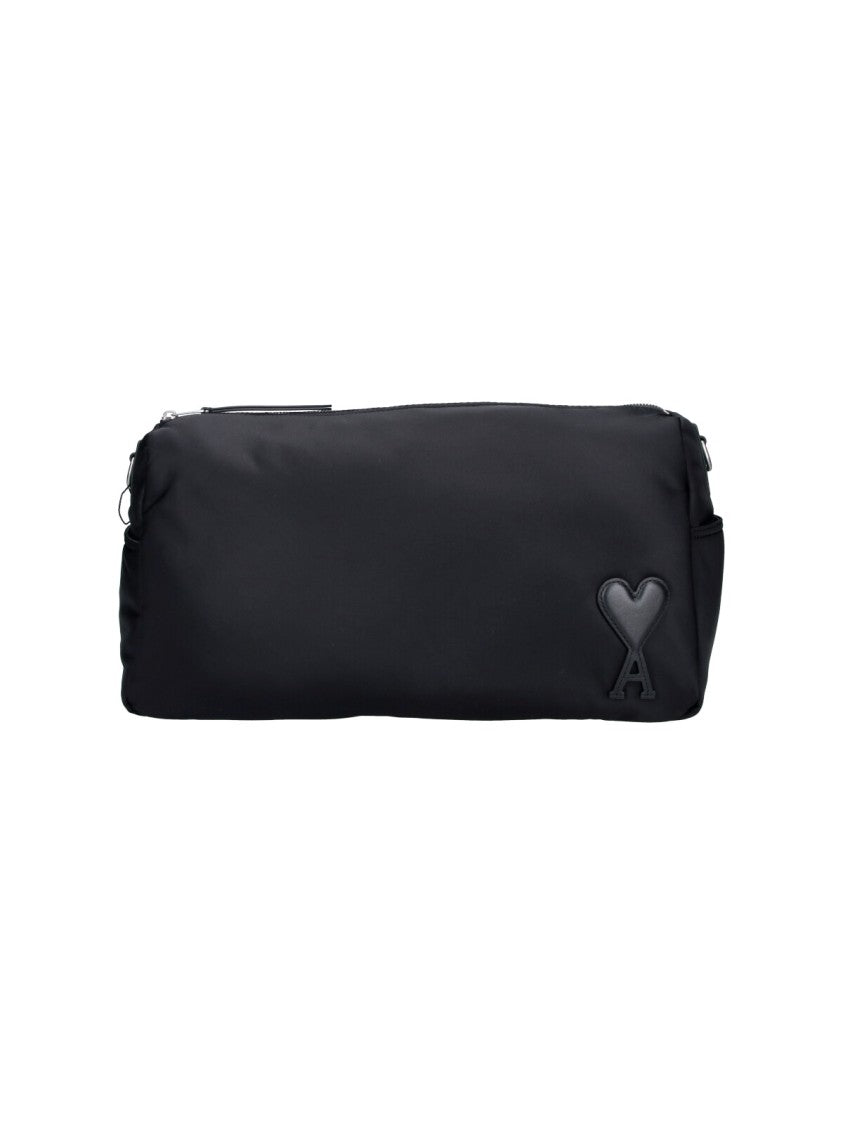 Ami Paris Black Marcel Compact Rectangular Shoulder Bag