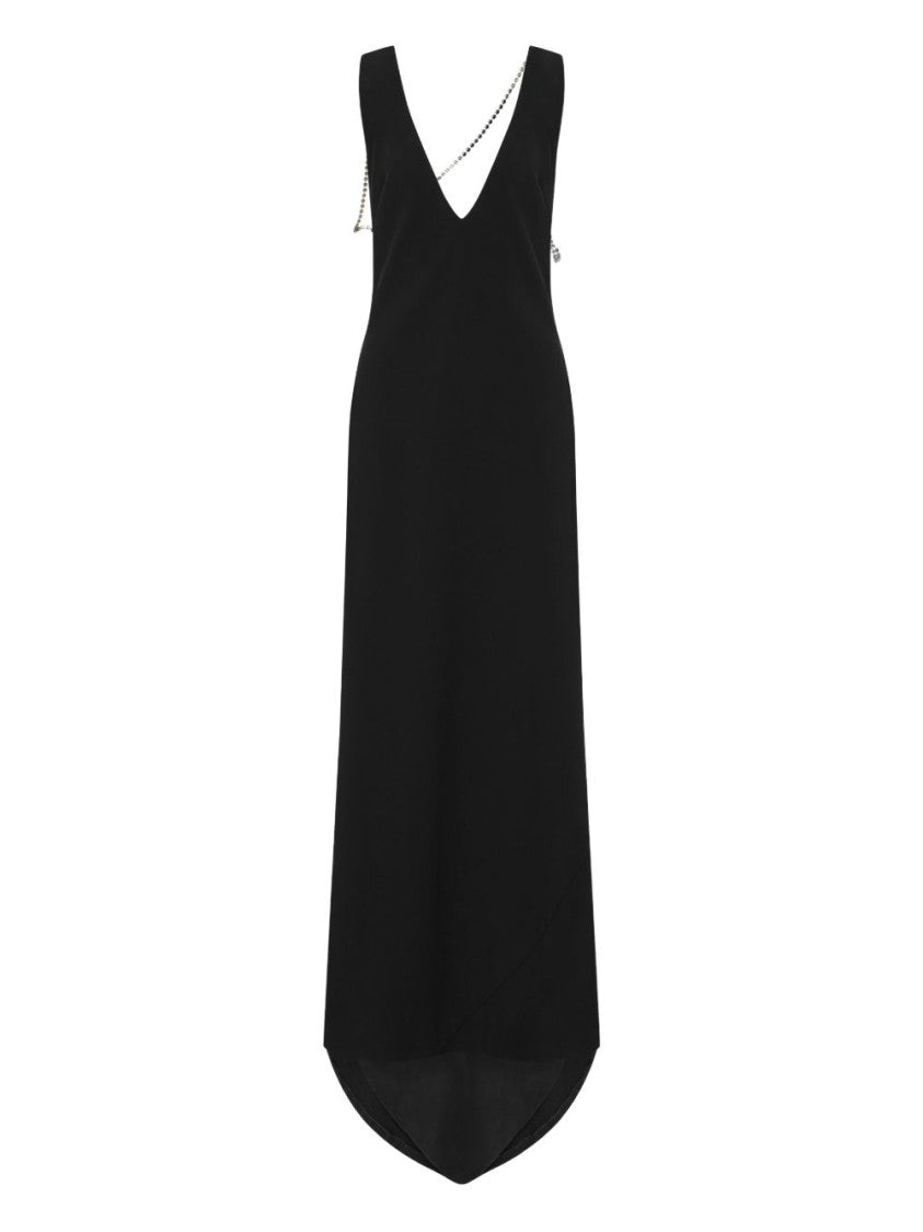 Moschino Black Silk And Nylon Slip Dress