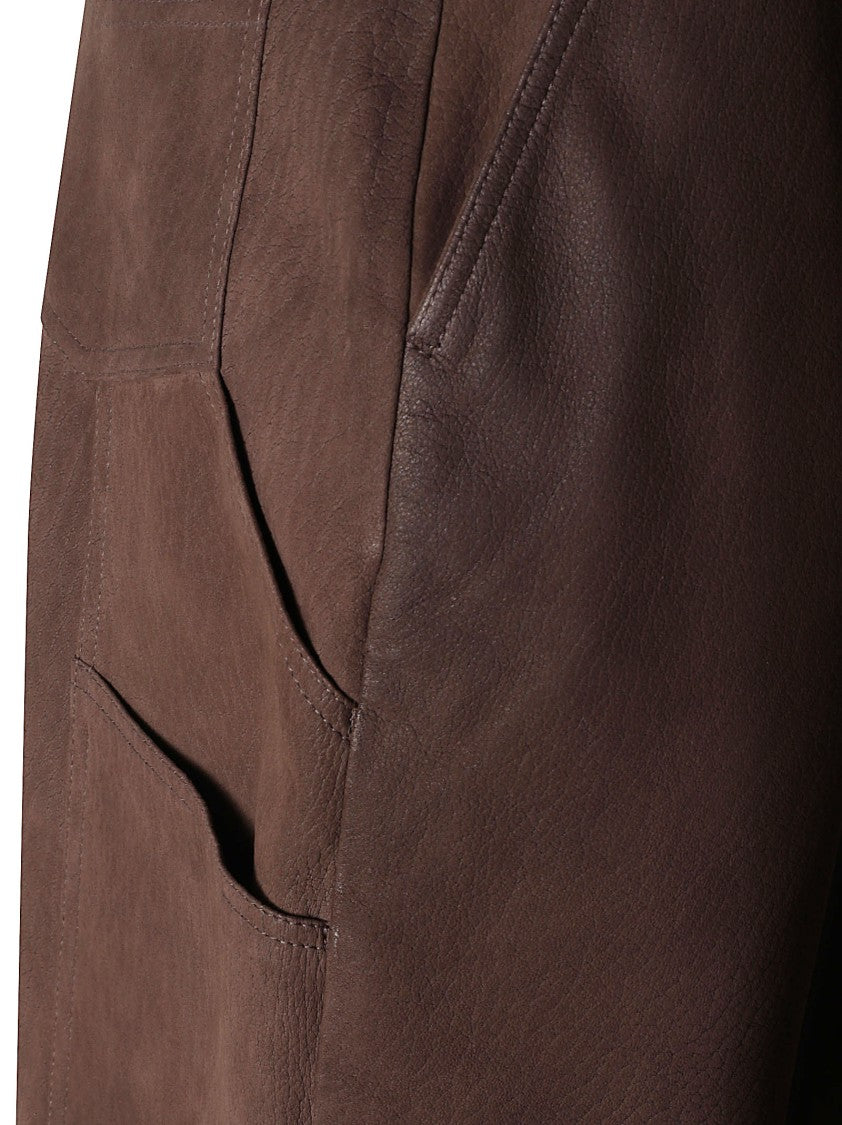 Iro Wide-Leg Cropped Leather Pants With Utility Pockets
