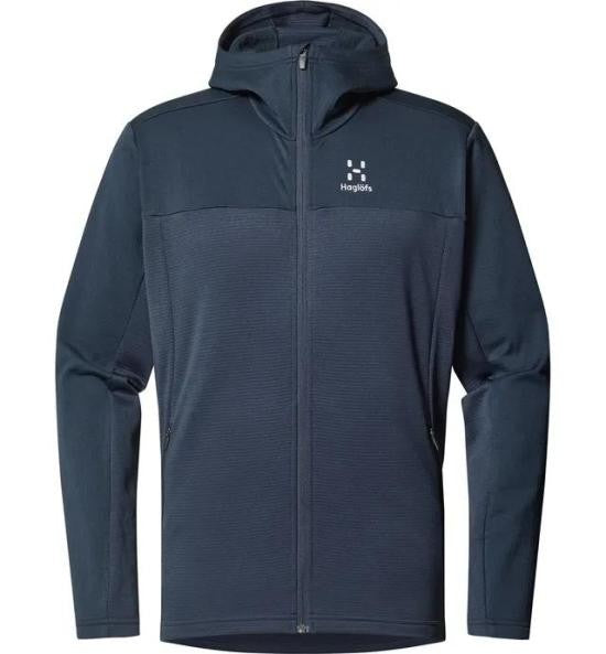 Haglöfs Fitted Blue Activewear Jacket With Hood And Textured Detailing