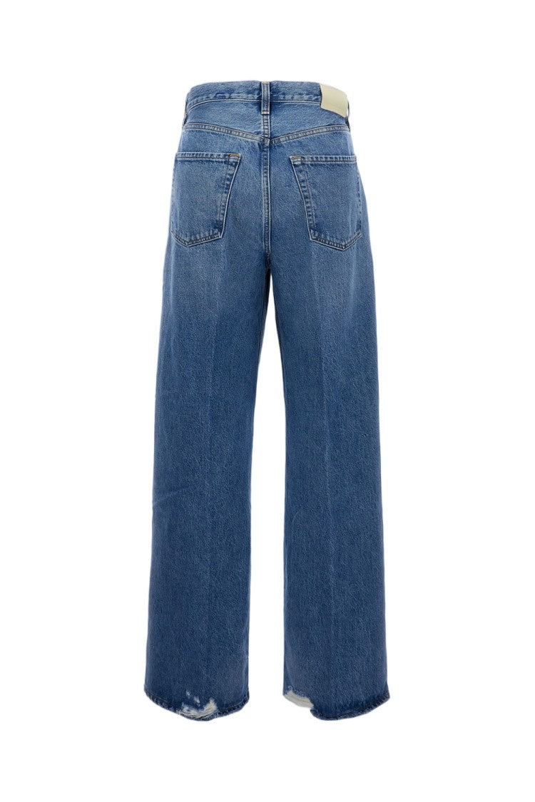 Citizens Of Humanity Relaxed Wide-Leg Baggy Jeans With Raw Cut Hem