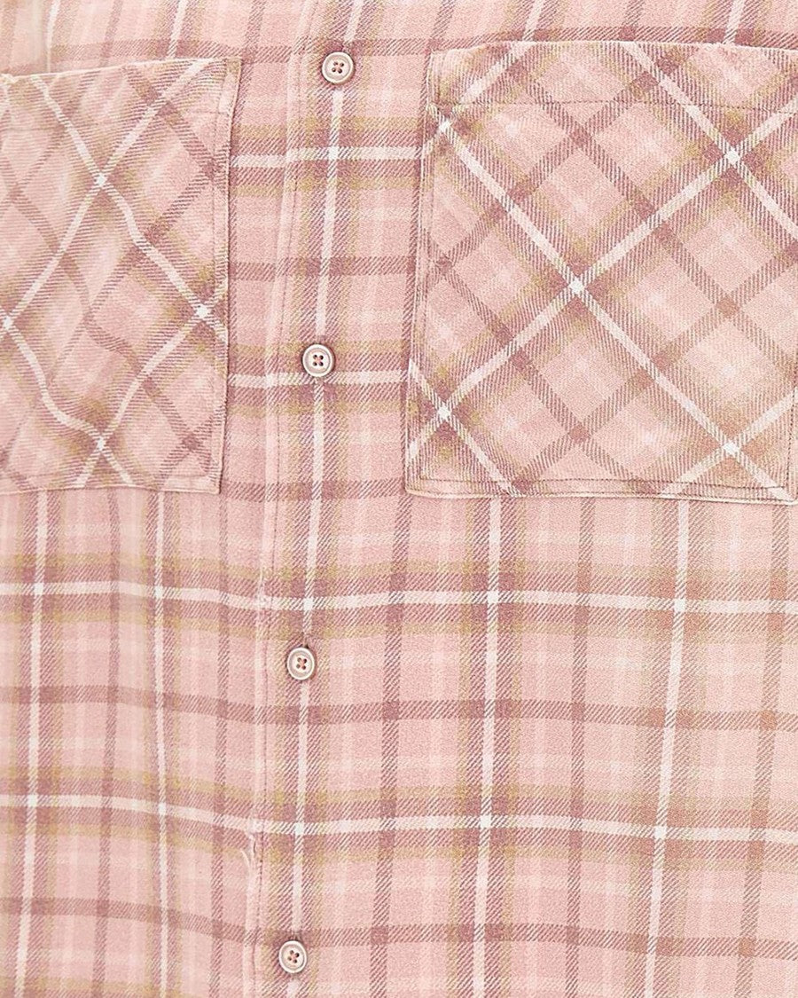 Represent Checkered Cotton Oversized Shirt With Distressed Details